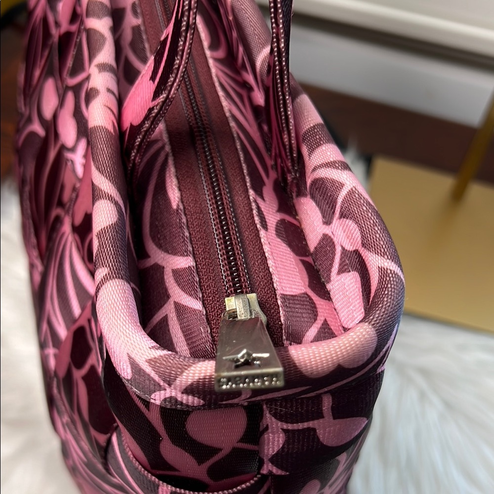 HARVEYS Seatbelt Classic Brown & Pink Leaf and Florals Shoulder Bag Vintage EC - Picture 10 of 17